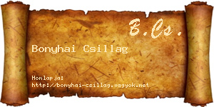 Bonyhai Csillag névjegykártya
